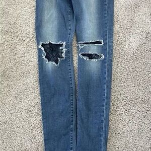 Joes Jeans Flawless the Charlie high rise skinny ankle Distressed Blue Jeans